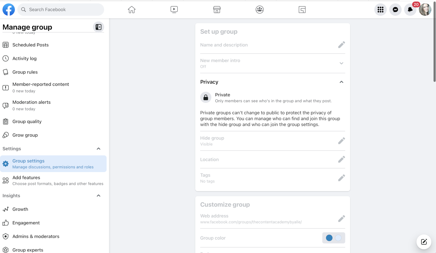 how to change privacy of facebook group