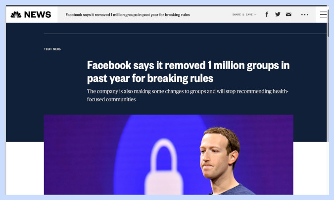 facebook deactivates groups headline