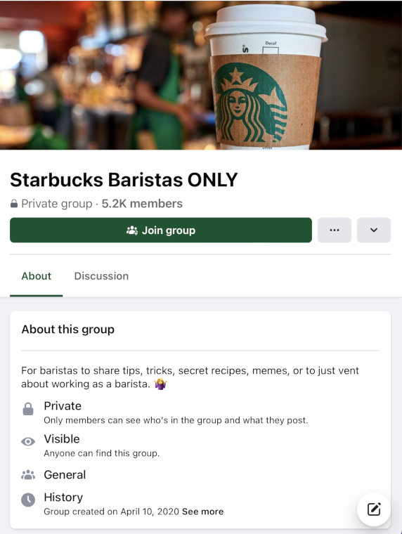 baristas only facebook group
